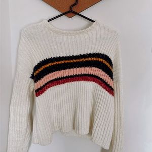 LA Hearts Striped cream velvet sweater from pacsun
